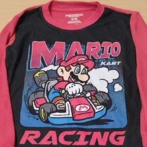 Mario Kart Kids Racing Shirt - Black and Pink